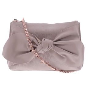 New with tag Ted Baker Darnna Knot Bow Soft Leather Crossbody Clutch